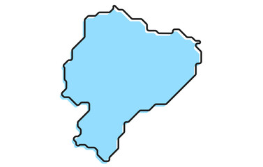 A simple stylized map of the country of Ecuador