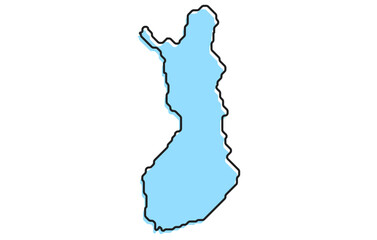 A simple stylized map of the country of Finland
