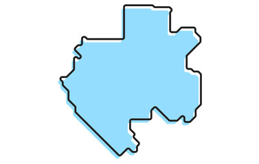 A simple stylized map of the country of Gabon