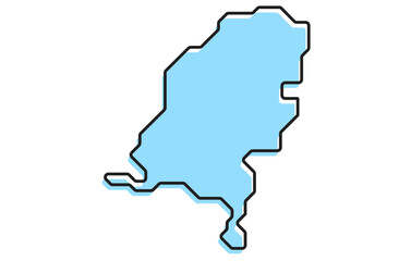 Fototapeta premium A simple stylized map of the country of Netherlands