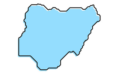 A simple stylized map of the country of Nigeria