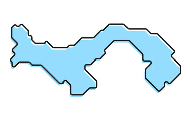 A simple stylized map of the country of Panama