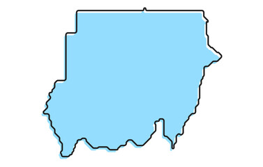 A simple stylized map of the country of Sudan