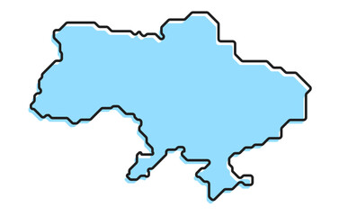 A simple stylized map of the country of Ukraine
