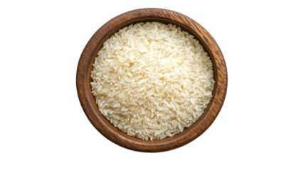 Wooden bowl filled with uncooked white rice (4)