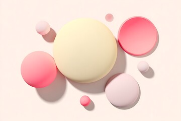 Pastel geometric shapes on a textured background