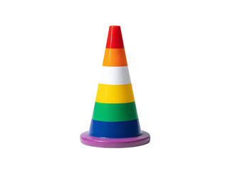 Rainbow pride traffic cone lgbtq+ symbol isolated black background, Isolated On Transparent Background, Cut Out