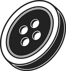 black and white button