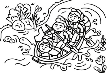  The family went boating together 