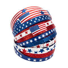 Fototapeta premium Patriotic Wristbands: American Flag Bracelets for Independence Day