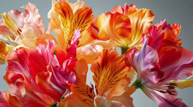 A stunning close-up of vibrant alstroemeria flowers in full bloom.