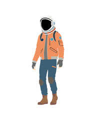 Flat vector people and illustration, man with casual astronaut outfit