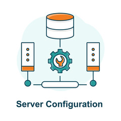 IT Server Icon, Server Settings Illustration, Cloud Data Server, Hosting Infrastructure, Server Management, Backend Hosting, Tech Admin Icon, Server Control