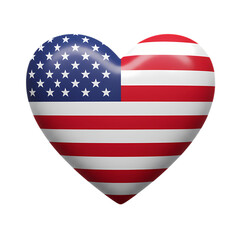 Fototapeta premium Patriotic American Heart: Perfect for 4th of July & Memorial Day