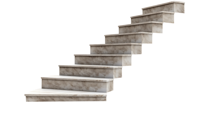 stairs to success isolated on transparent white background, clipping path