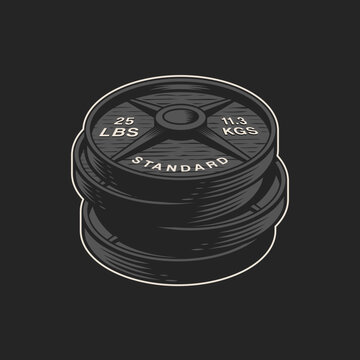 Vector illustration of a stack of weight plates