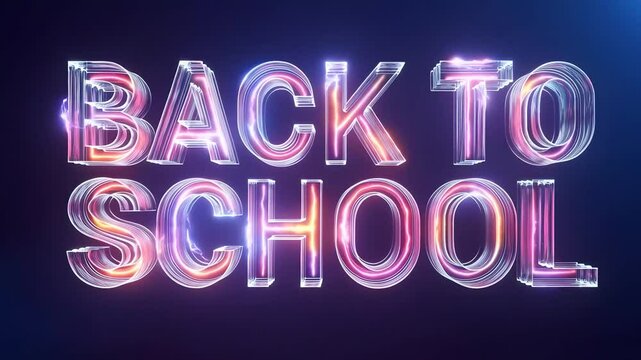 Back to school, glowing neon text animation with electrical sparks. Education, school supplies ads, promotions, events, or presentations about education and learning. Science concept. - Powered by Adobe