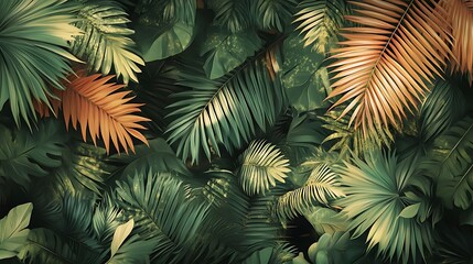 Lush Tropical Leaves Background. (6)