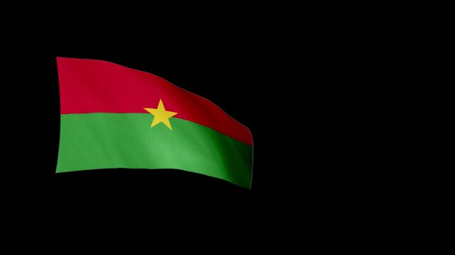 BURKINA-FASO flag. BURKINA-FASSO flag video. Flag of BURKINA-FASSO Waving in the wind, video, mp4, waving in the Sky, Green screen flag, national flag of the country.