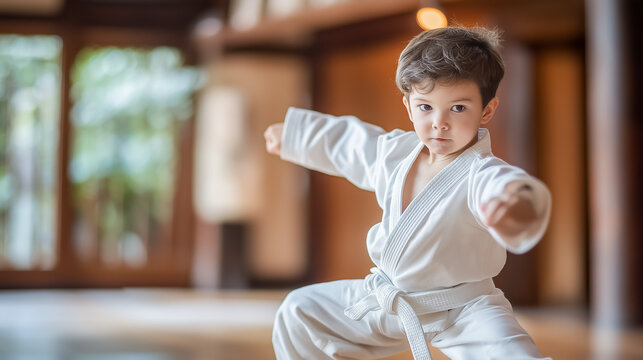 格闘技家　日本人 侍 男の子 空手家 武術家 柔道家 極真空手 型 幼児  KARATE JUDO DOUGI NINJA
