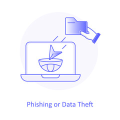 Cyber Theft Icon, Online Phishing Attack, Data Breach Alert, Hacking Symbol, Scam Alert Icon, Virus Scam, Email Scam, IT Security Breach, Phishing Detection