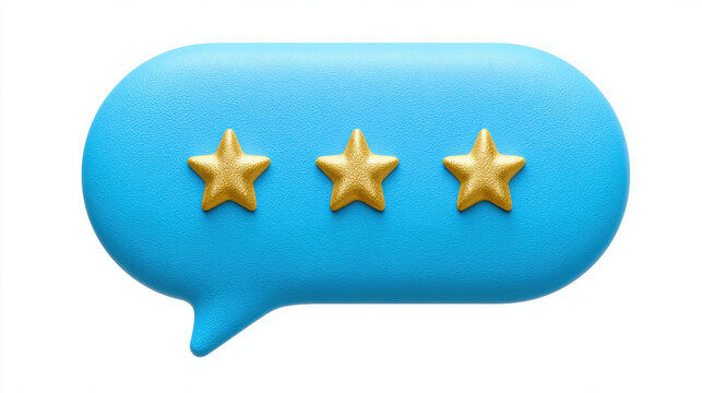 3D Icon, A chat bubble with a star icon representing highlights or favorites in a digital context.