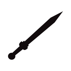 Sword vector silhouette , clip art, and symbol. Shilhouette of sword concept and simple design