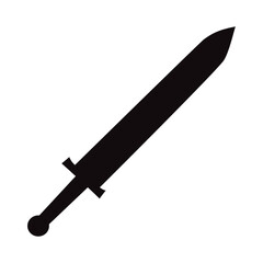 Sword vector silhouette , clip art, and symbol. Shilhouette of sword concept and simple design