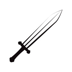 Sword vector silhouette , clip art, and symbol. Shilhouette of sword concept and simple design