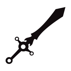 Sword vector silhouette , clip art, and symbol. Shilhouette of sword concept and simple design