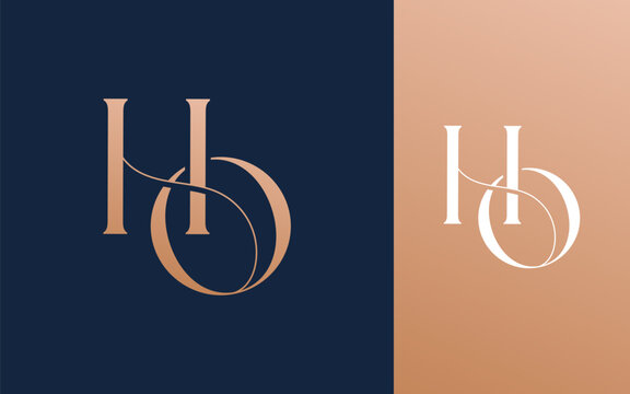 Initial letter HO OH logo design vector illustration for couple, wedding, and business