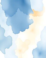 Obraz premium Pastel Watercolor Blots Painting Background with Cloud-Like Abstract Shapes