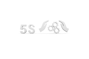 5S concept white background 3d render illustration