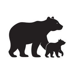 Bear Mother And Baby Walking