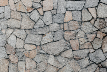 grey stone wall, decorative wall made of large stones, abstract pattern, background