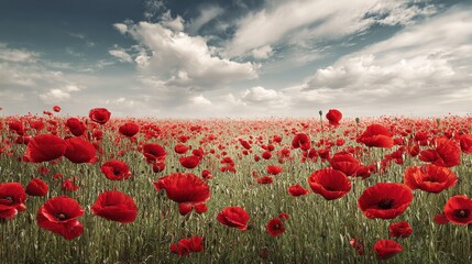 Obraz premium poppy field with sky