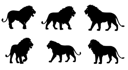 A vector collection of isolated black dog silhouettes, perfect for animal illustrations