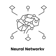 Smart Neural Icon, AI Brain Network, Deep Tech Learning, Neural Data Mapping, Machine Logic Icon, Learning Web Icon, Smart Circuit, Neural System, Deep Neural Symbol