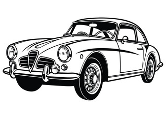 Obraz premium Classic italian sports car vintage design automobile transport vehicle design vector illustration