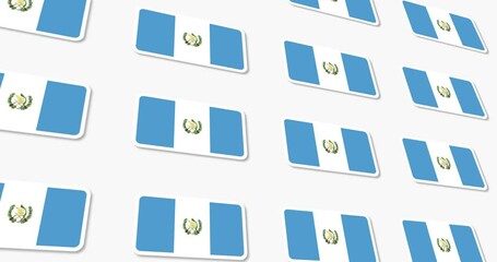 Guatemalan flag moving horizontally on a black and white background