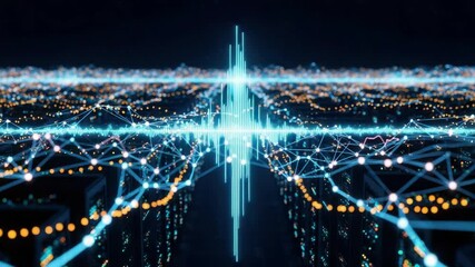 Data Network Visualizing with Glowing Connections Digital Animation - Powered by Adobe
