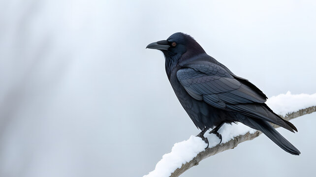 crow on the snow