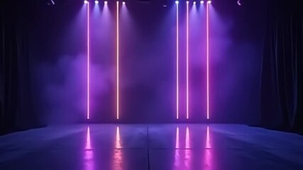 moody neon beams in dark stage ambience, designed for vj loops, screens, and digital art

 - Powered by Adobe
