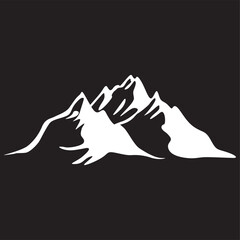 Obraz premium Mountain vector silhouette , clip art, and symbol. Shilhouette of mountain concept and simple design