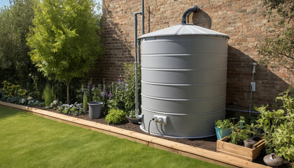 Garden water tank with working overflow pipe