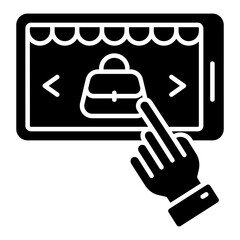 Solid design icon of buy purse online