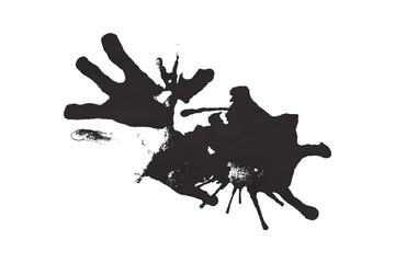 Bright black watercolor or ink stains with watercolor marks. Brush strokes and watercolor splashes...