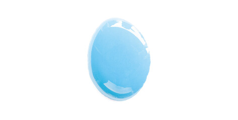 Bright light blue watercolor or ink stains with watercolor marks. Brush strokes and watercolor splashes set on a transparent background.