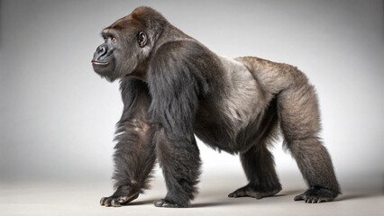 Fototapeta premium Gorilla on studio background