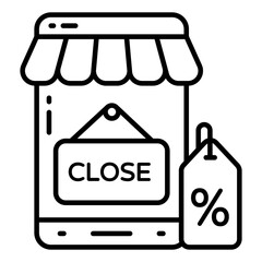 Premium download icon of shop open board